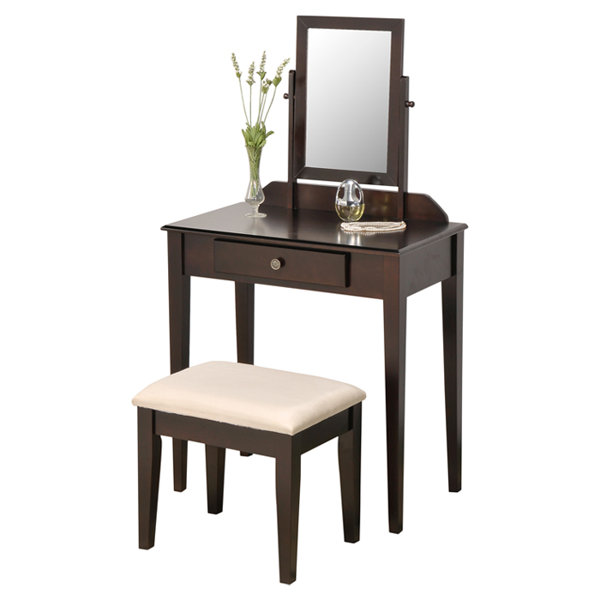 Andover Mills™ Mcgraw 28'' Wide Vanity Set with Stool and Mirror